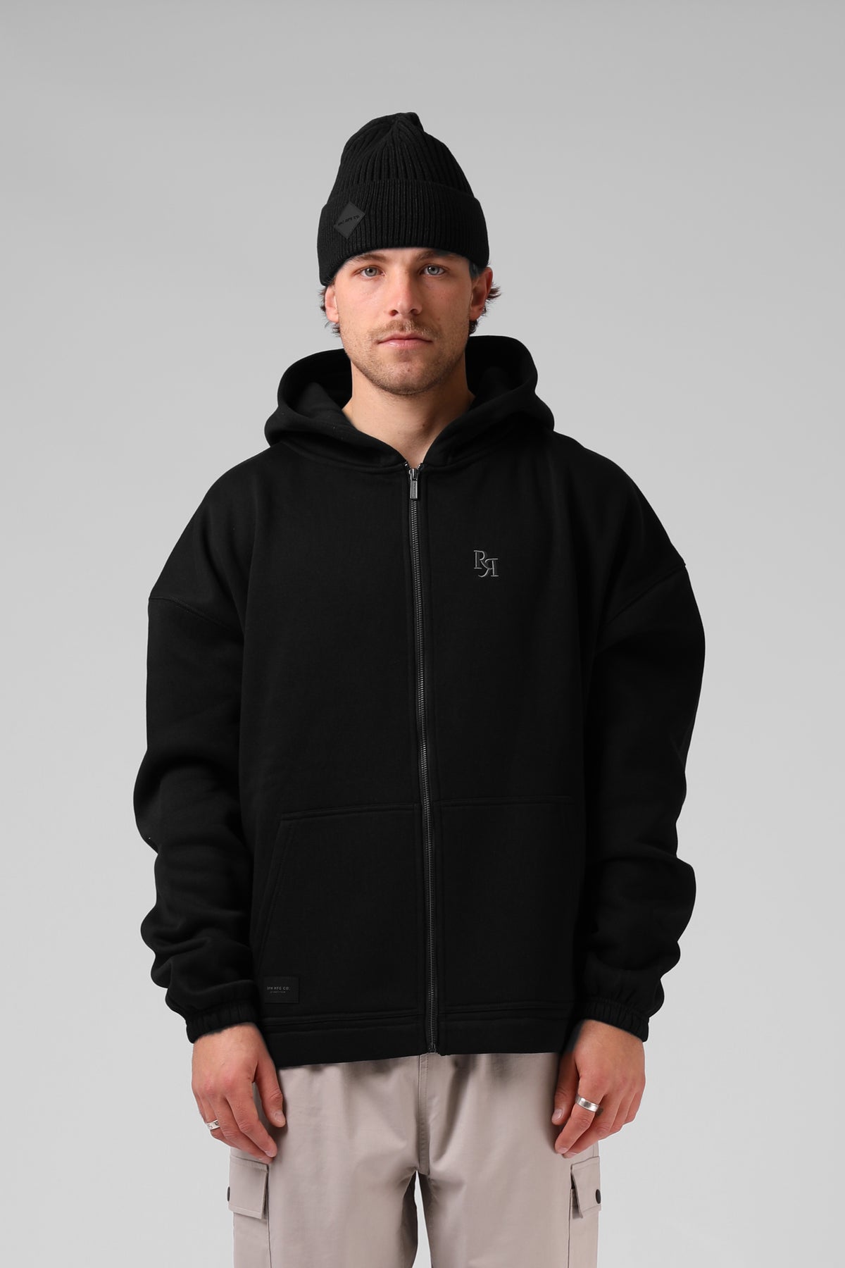 RPM Laxed Zip Thru Hood - Black