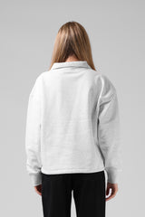 RPM Womens 1/4 Zip Sweater - White Marl