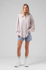 RPM Womens Oversize Shirt - Pink Stripe