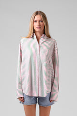RPM Womens Oversize Shirt - Pink Stripe