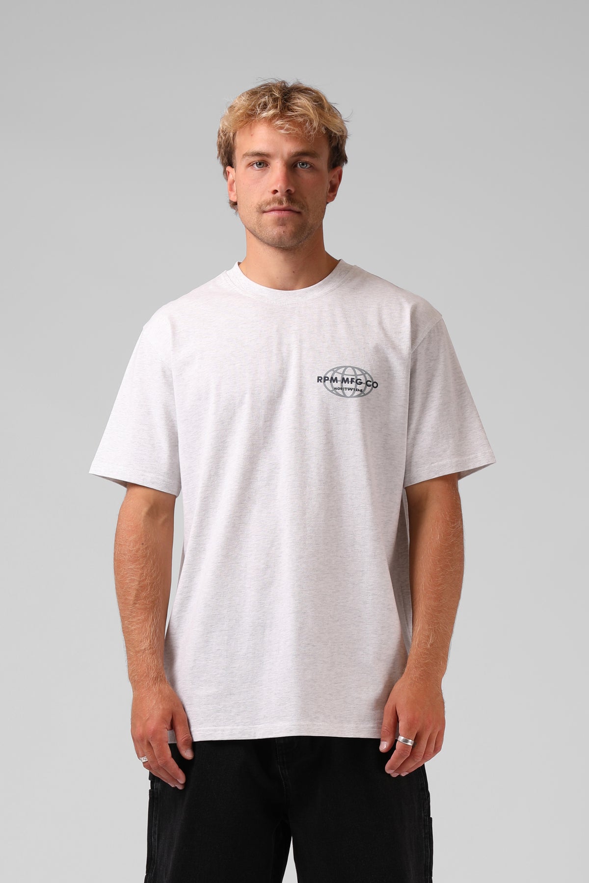 RPM Mens World Wide Tee - White Marl