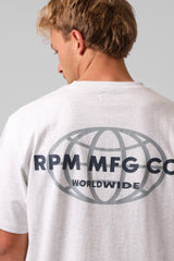 RPM Mens World Wide Tee - White Marl
