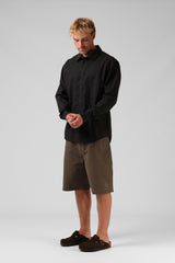RPM Mens Smart Cotton Shirt - Black