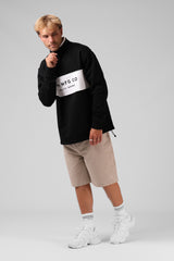 RPM Mens 90S 1/4 Zip Sweater - Black/White