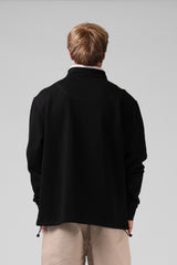 RPM Mens 90S 1/4 Zip Sweater - Black/White