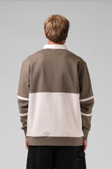 RPM Mens Rugby Polo - Olive / White Marl