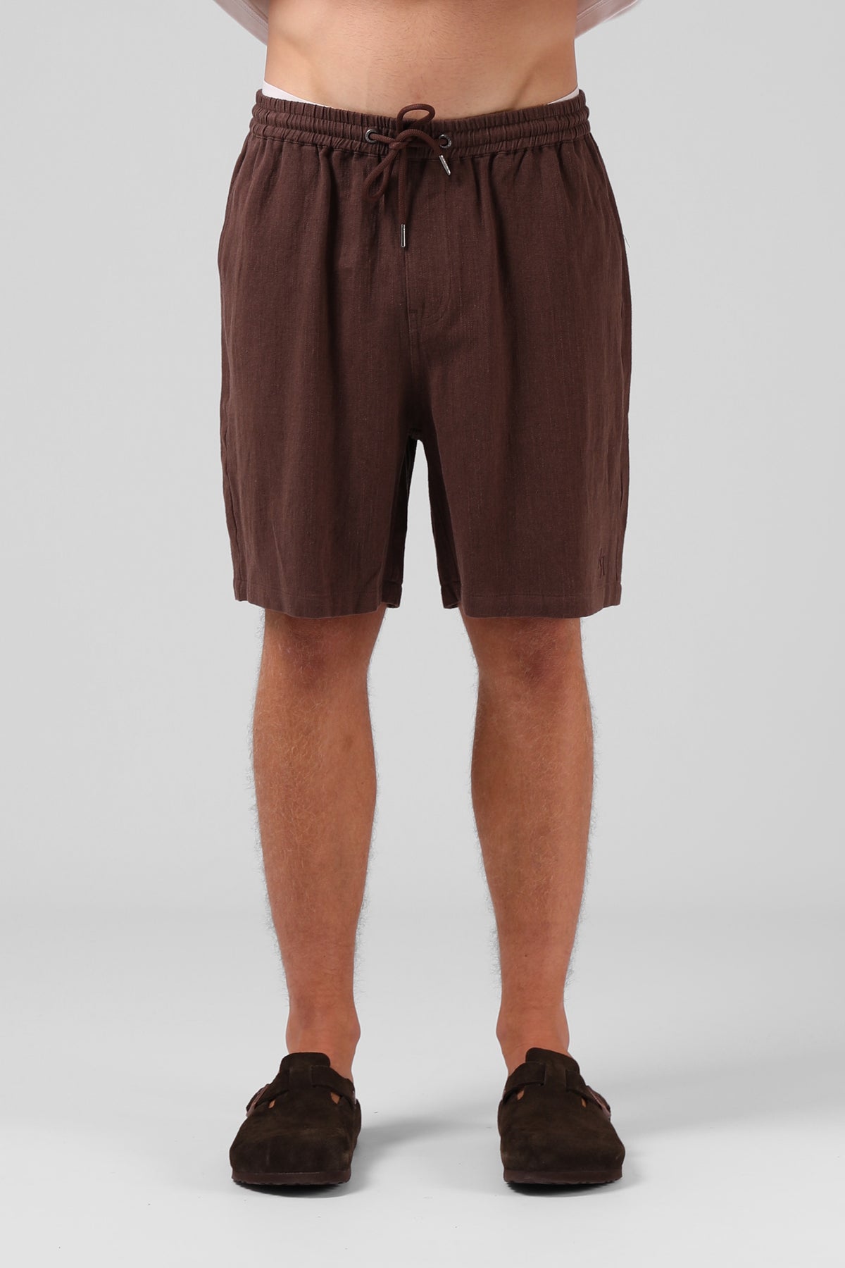 RPM Mens Linen Short - Chocolate