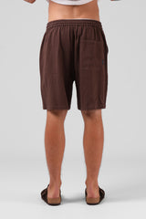 RPM Mens Linen Short - Chocolate