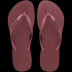 Havaianas Womens Slim Logo Metallic Jandal - Amaranto