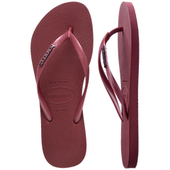 Havaianas Womens Slim Logo Metallic Jandal - Amaranto