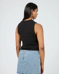All About Eve Coen Knit Womens Vest Top - Black