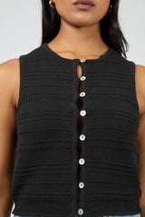 All About Eve Coen Knit Womens Vest Top - Black