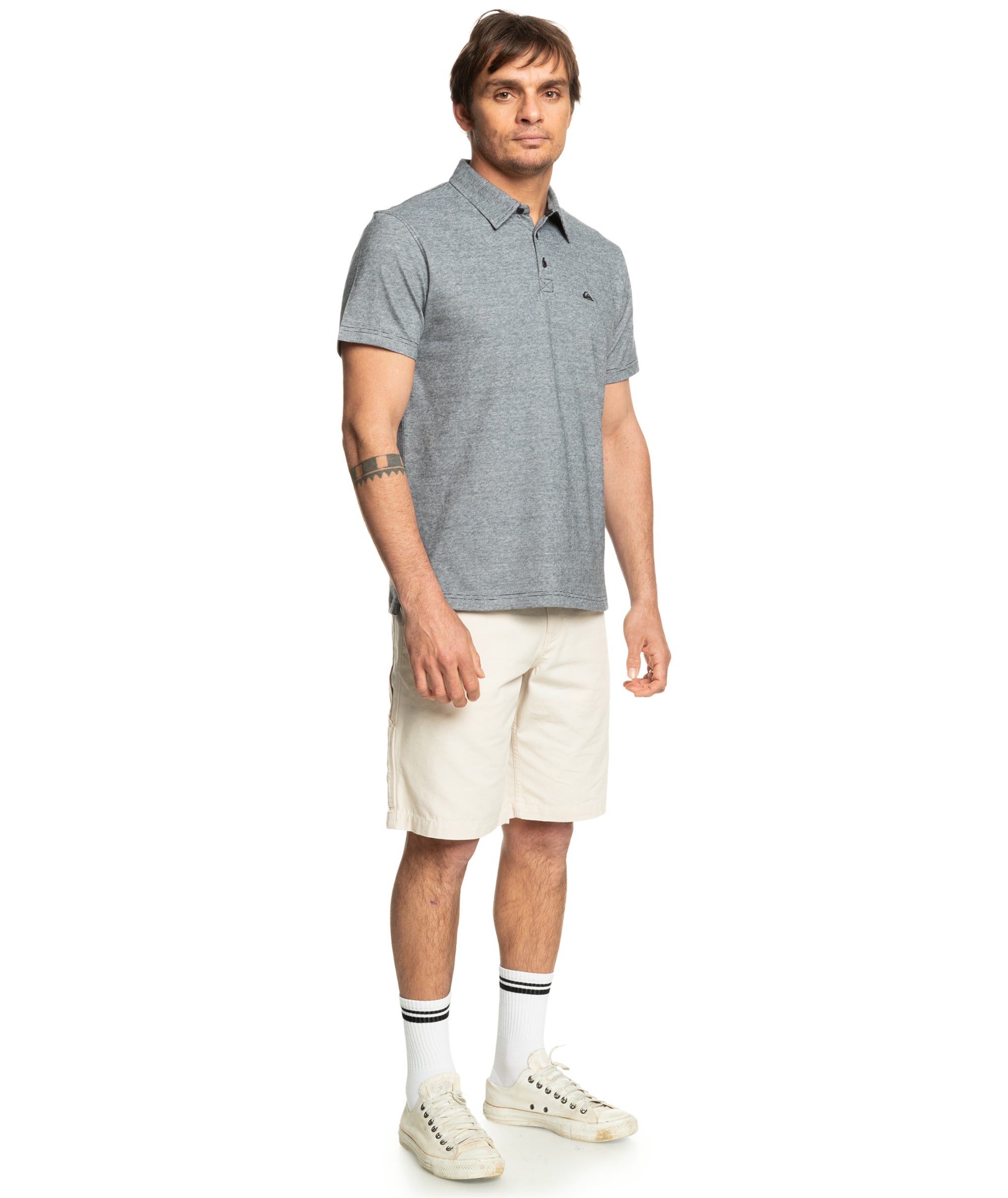 Quiksilver Sunset Cruise Short Sleeve Polo Shirt - Black Heather