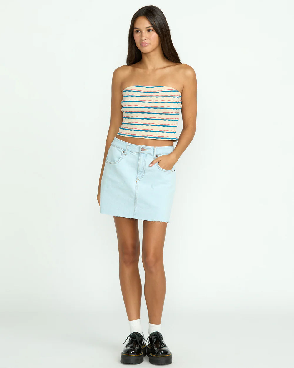 Volcom Dropping In Denim Skirt - Cruzer Blue