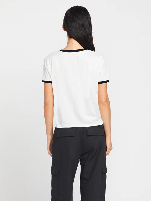 Volcom Meet Me There Ringer Womens Tee - Star White