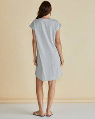 Betty Basics Daphne V-Neck Dress - Black/White Stripe