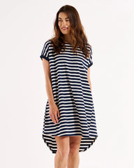 Betty Basics Maxine T-Shirt Dress - Navy Stripe