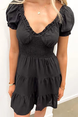 All About Eve Luxe Linen Mini Dress - Black