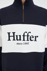 Huffer Classic 1/4 Zip Block Jersey - Navy