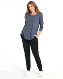 Betty Basics Megan Long Sleeve Top - Indi Blue