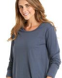 Betty Basics Megan Long Sleeve Top - Indi Blue