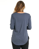 Betty Basics Megan Long Sleeve Top - Indi Blue