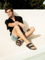 Genuins Hawaii Oiled Leather Sandal - Black