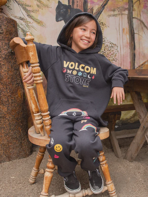 Volcom Girls Truly Stoked Boyfriend Hoodie - Vintage Black
