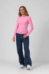 RPM Ribbed LS Tee - Bubble Gum