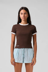 RPM Ribbed Ringer Tee - Chocolate