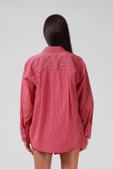RPM Oversize Shirt - Red Pinstripe