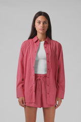 RPM Oversize Shirt - Red Pinstripe