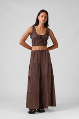 RPM Ruby Maxi Skirt - Chocolate