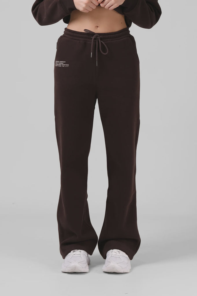 RPM Wide Leg Track Pant Chocolate
