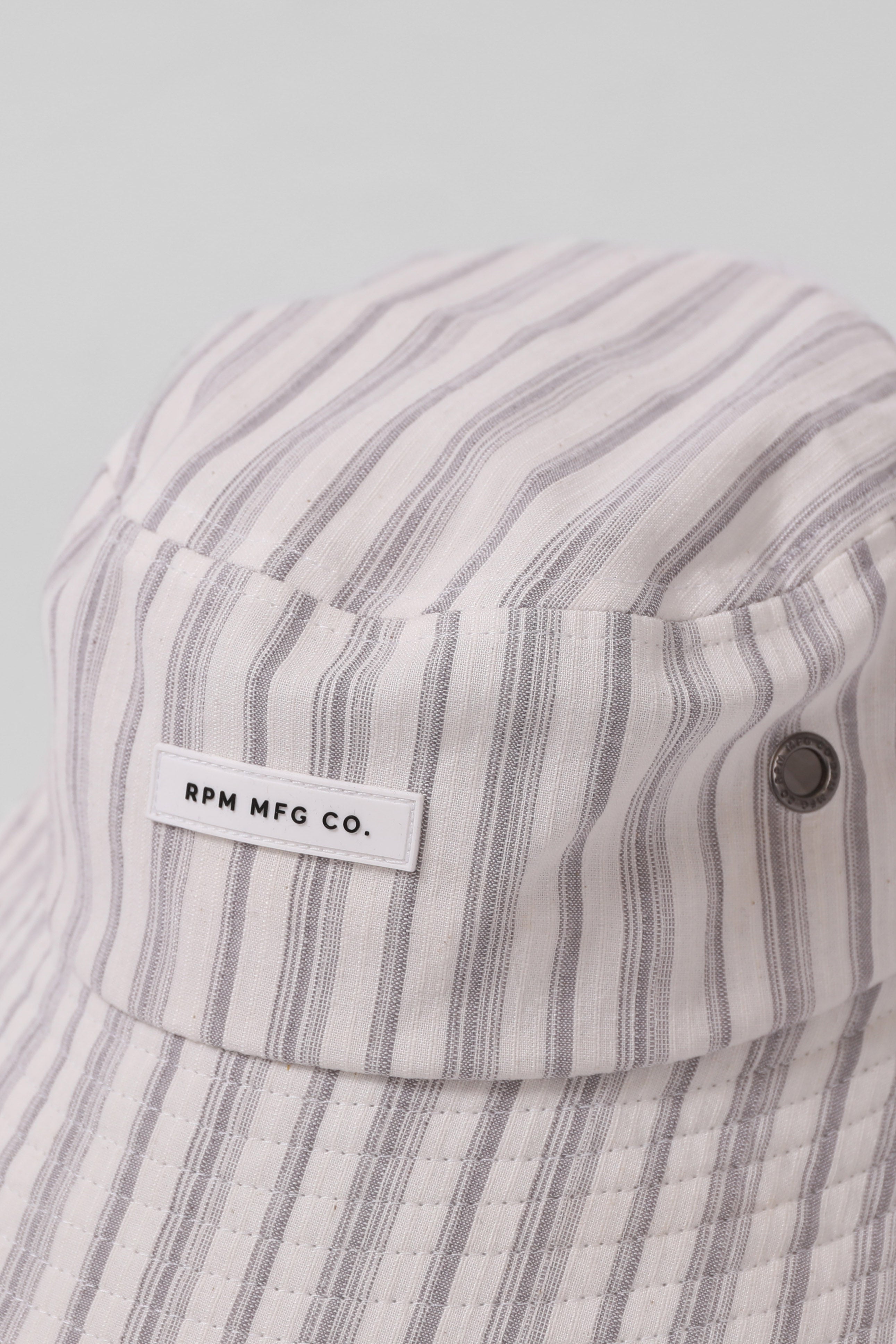 RPM Bucket Hat - White/Grey Striped