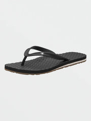 Volcom Womans Eco Concourse Jandal - Black/White