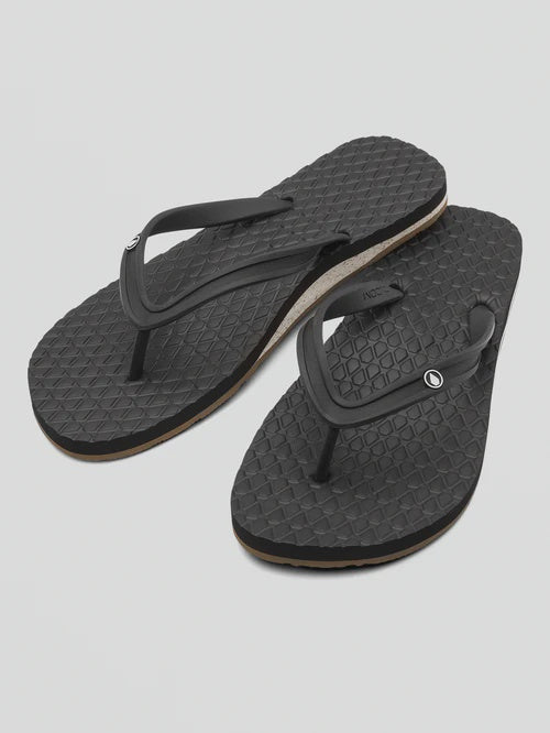 Volcom Womans Eco Concourse Jandal - Black/White