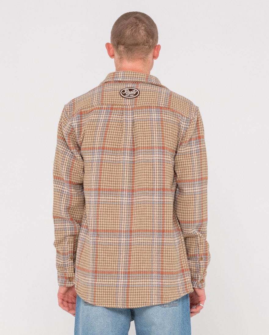 Rusty Houndstooth Overshirt - Light Khaki