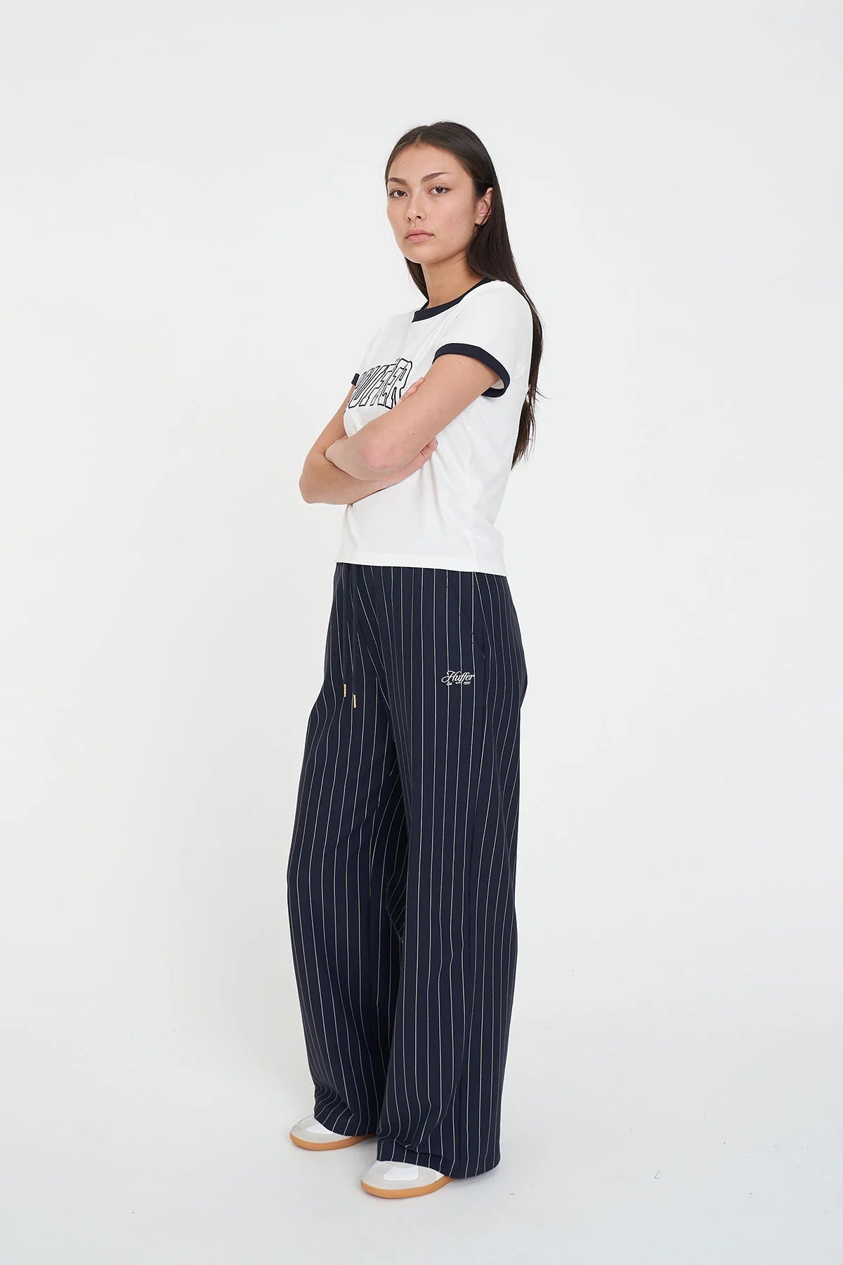 Huffer Stripe Hailey Trackpant - Navy