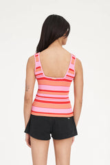 Huffer Kyra Stripe Rib Tank - Heatwave