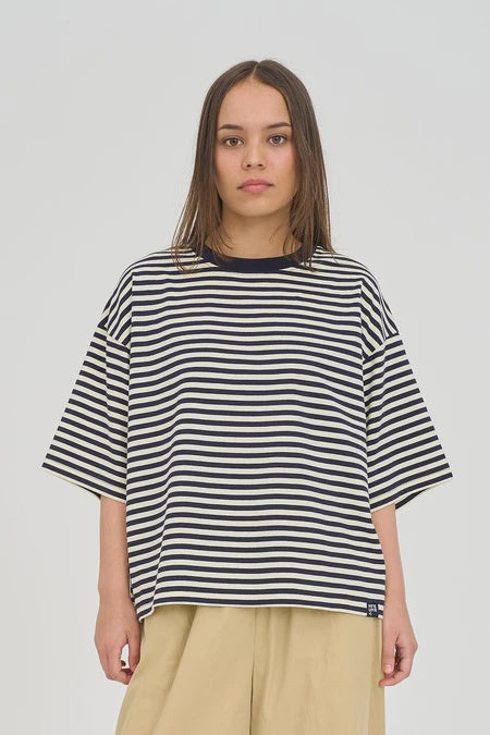 Huffer Stripe Billie Tee 185 - Butter/Navy