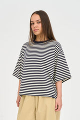 Huffer Stripe Billie Tee 185 - Butter/Navy