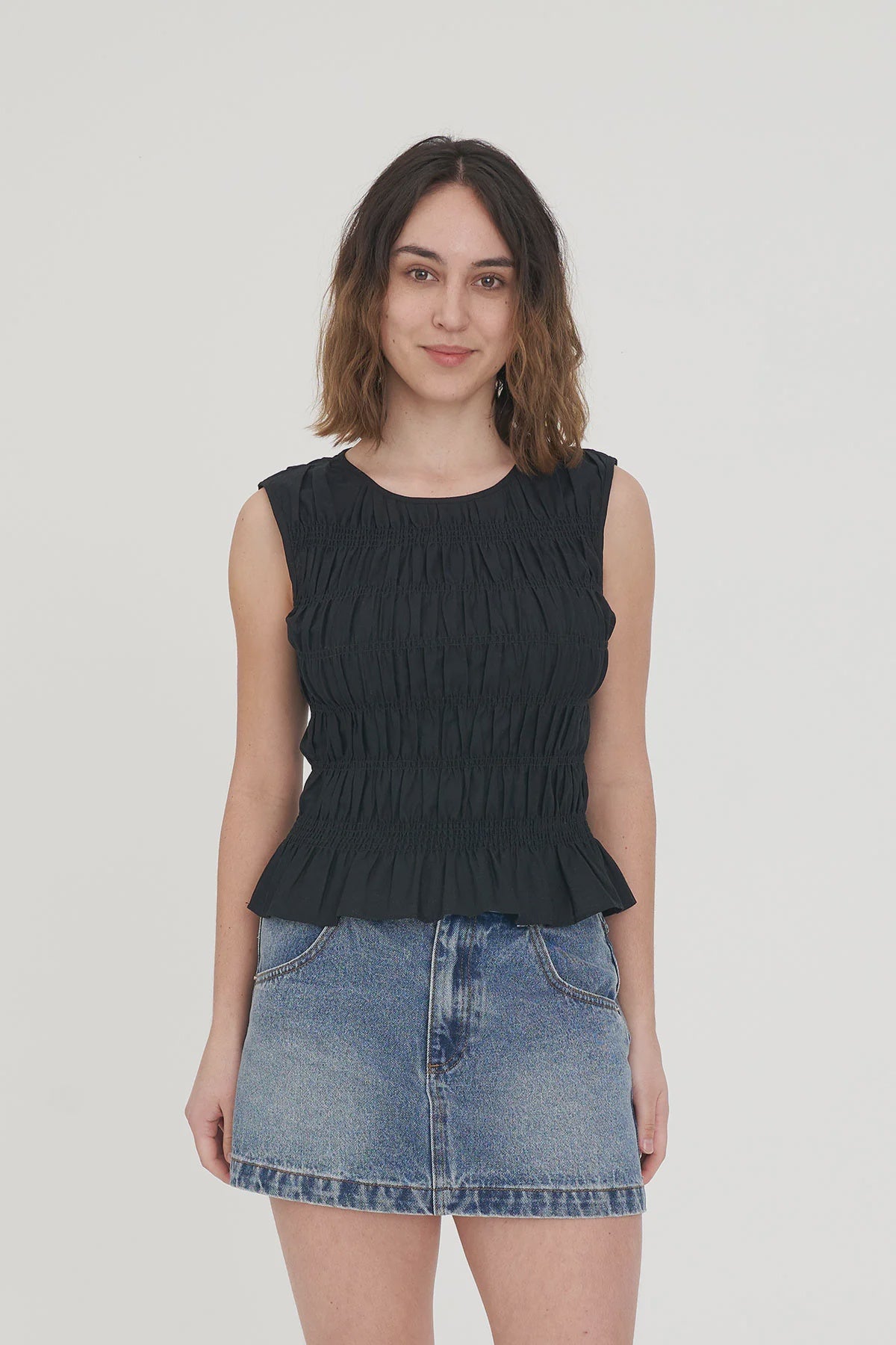 Huffer Womens Lin-in Bridget Top - Black