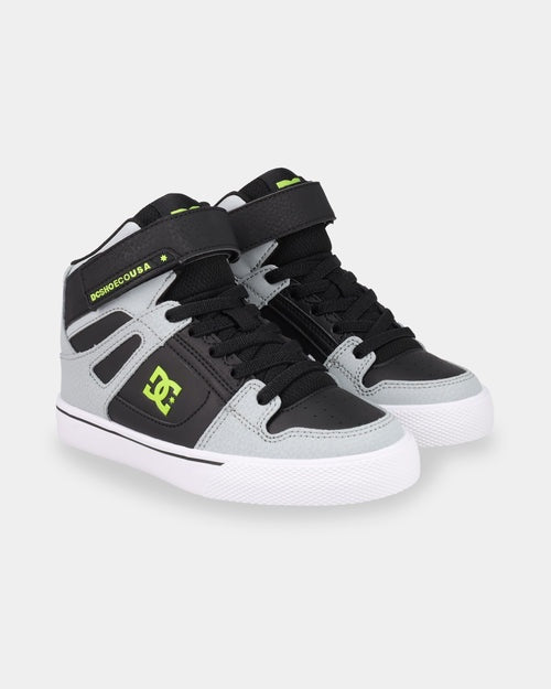 DC Boys Pure Hi Top EV Trainer- Grey/Black/Lime