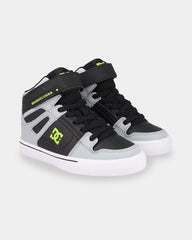 DC Boys Pure Hi Top EV Trainer- Grey/Black/Lime
