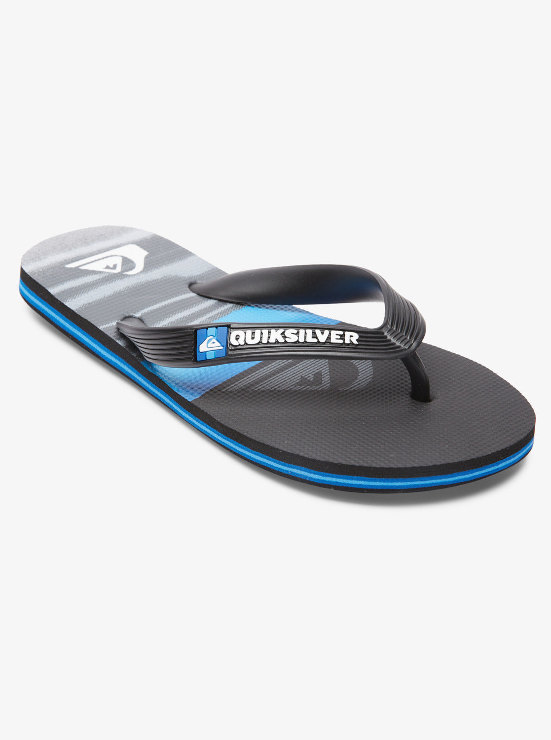 Quiksilver Youth 8-16 Molokai Panel Jandals - Black/Blue/Black