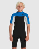 Quiksilver Youth Everyday Sessions 2/2 BZ SS  Spring Wetsuit - Black/Squale Blue
