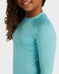 Roxy Essential LS Lycra Girls Rashie - Coastal Shade