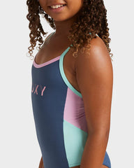 Roxy Girls 8 - 16 Colourblock One-Piece Swimsuit - Vintage Indigo