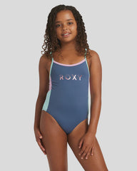 Roxy Girls 8 - 16 Colourblock One-Piece Swimsuit - Vintage Indigo